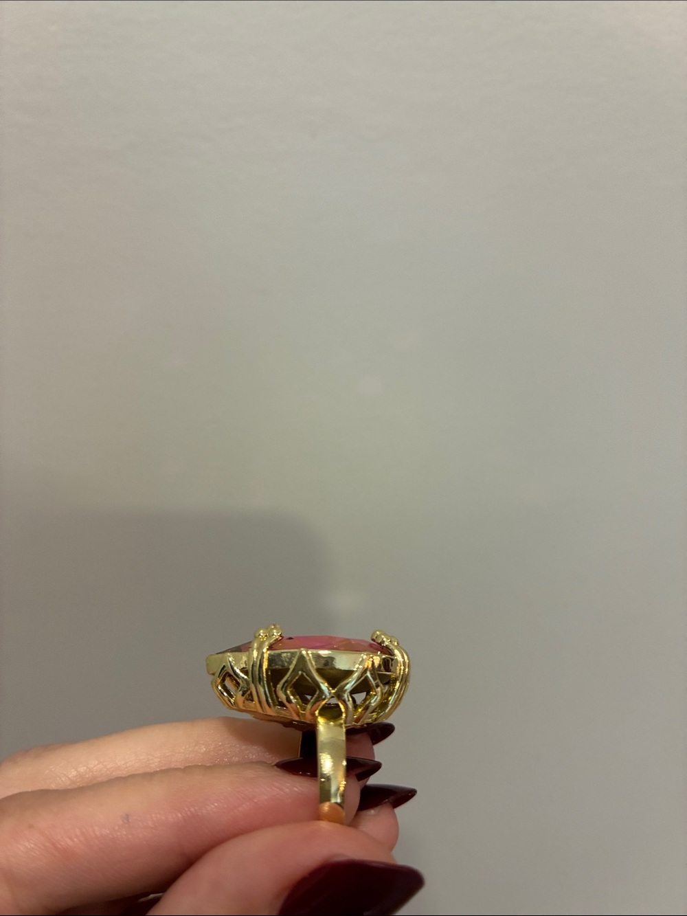 Glitz Mob Teardrop Mystic Peacock Ring - Purple & Green- adjustable-preowned - Picture 5 of 6